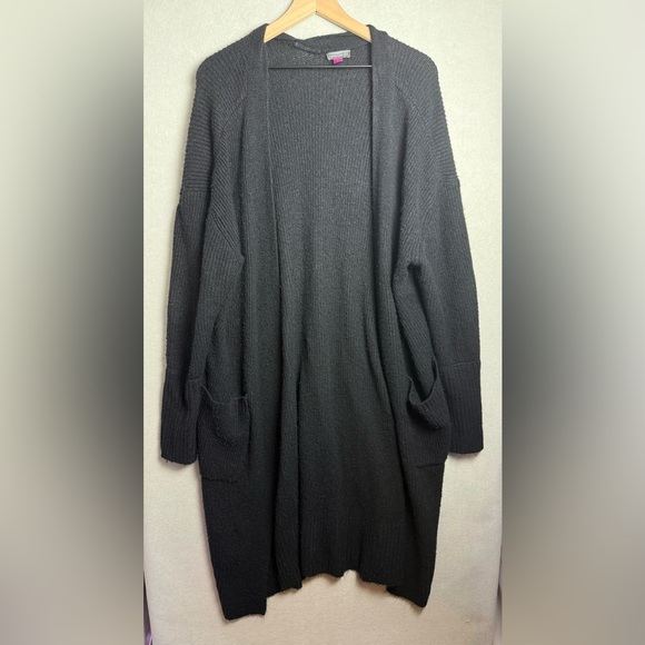 Vince Camuto Women’s Black Knit Duster Cardigan with Pockets size XL - Picture 1 of 8